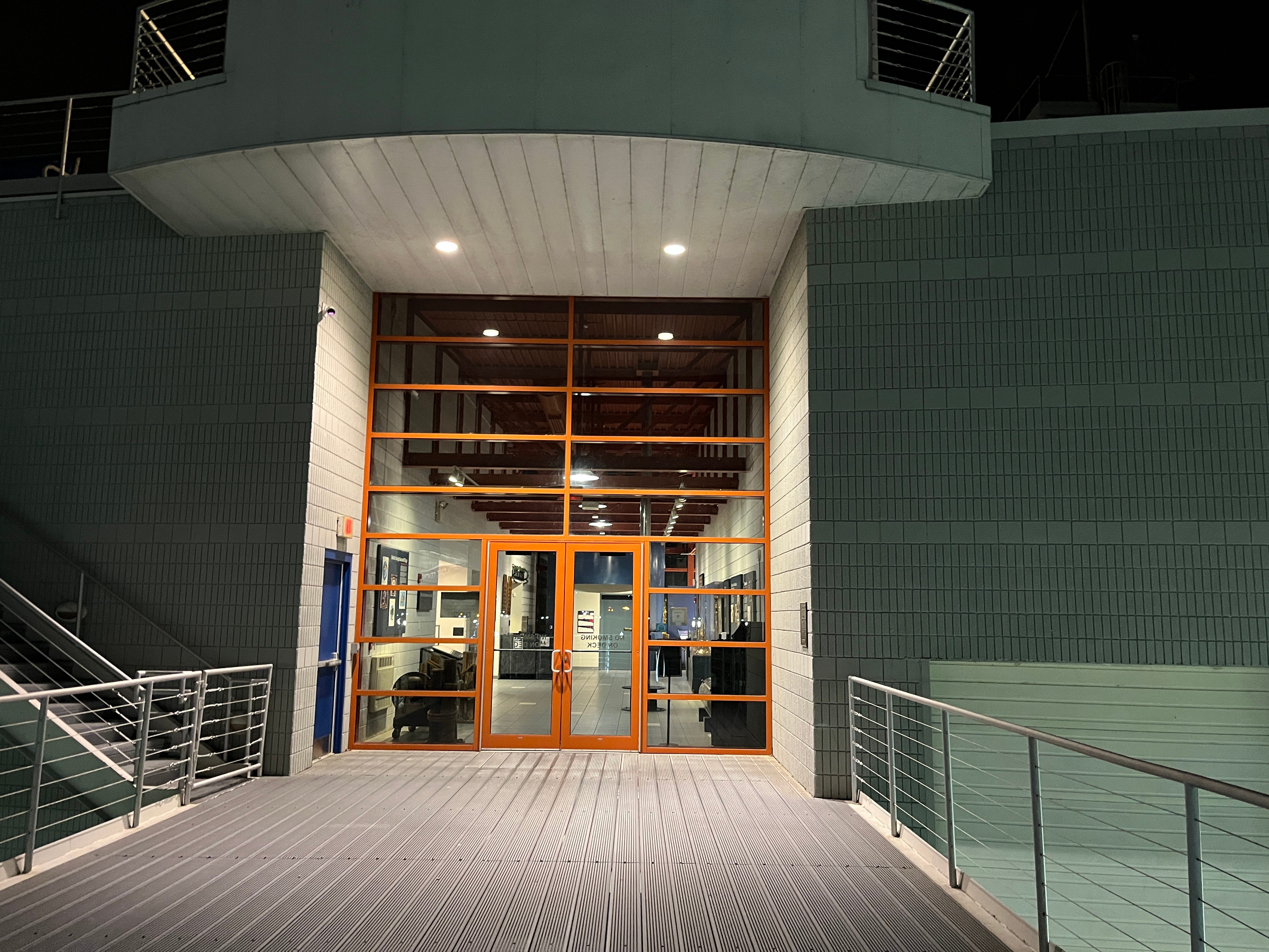 The walkway to the Wisconsin Maritime Museum.
