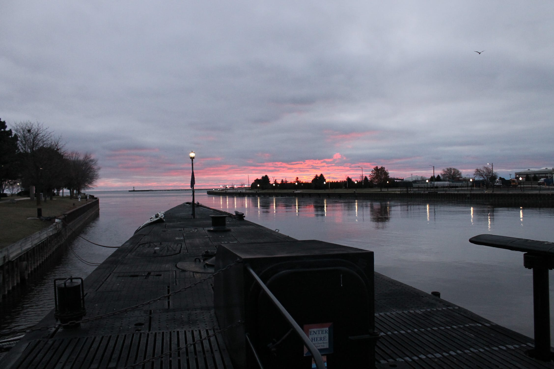 Sunrise from the deck of the USS Cobia.