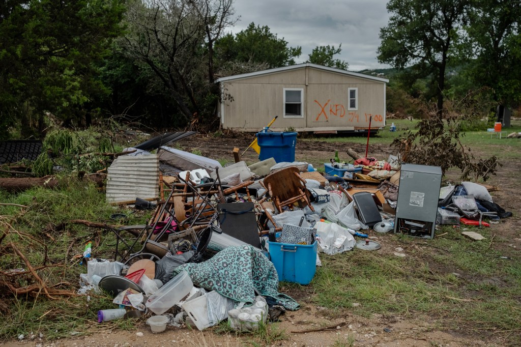 Debris from flood-damaged homes.