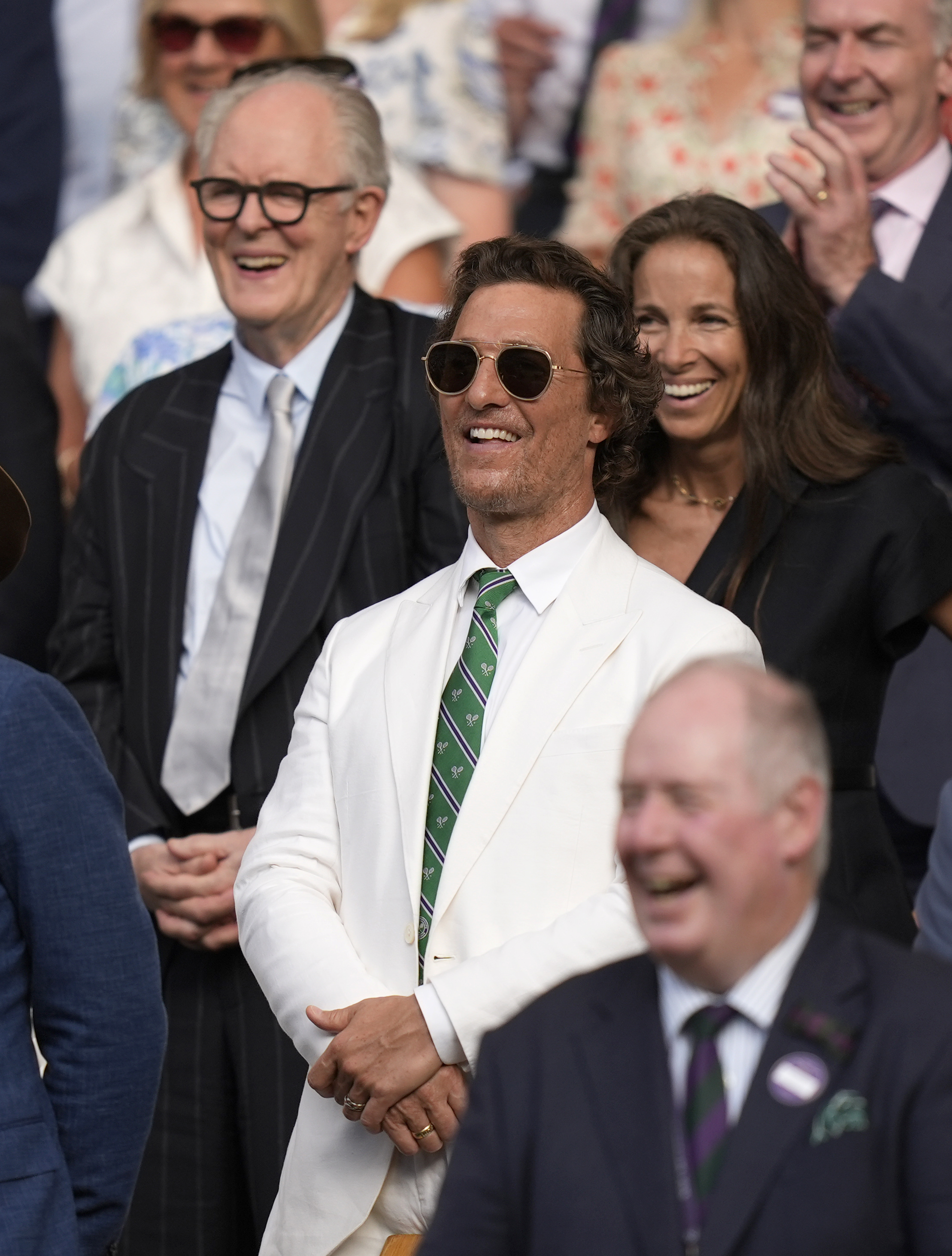 John Lithgow and Matthew McConaughey at Wimbledon 2025