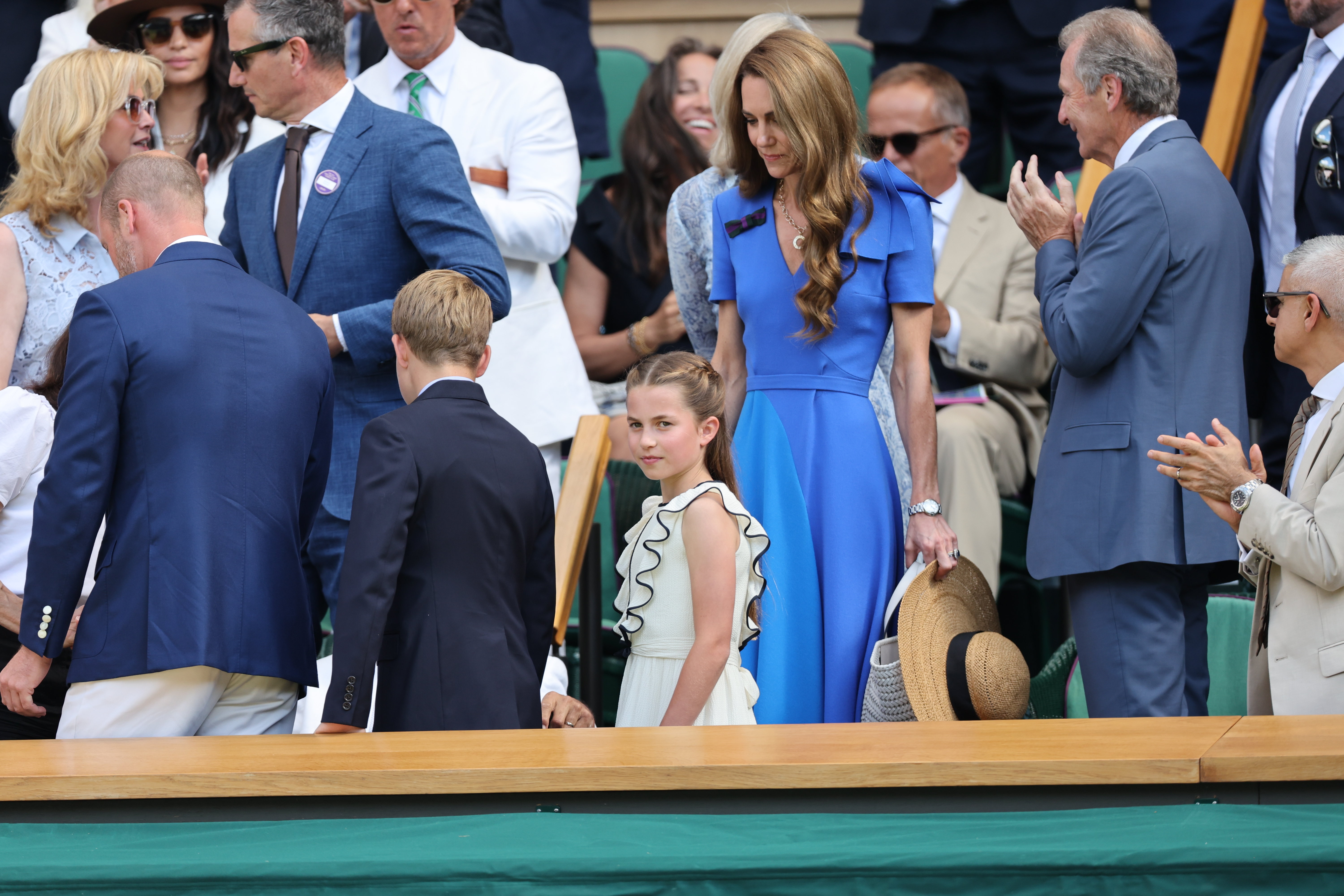 Princess Charlotte, Prince William, Kate Middleton and Prince George arriving at Wimbledon 2025