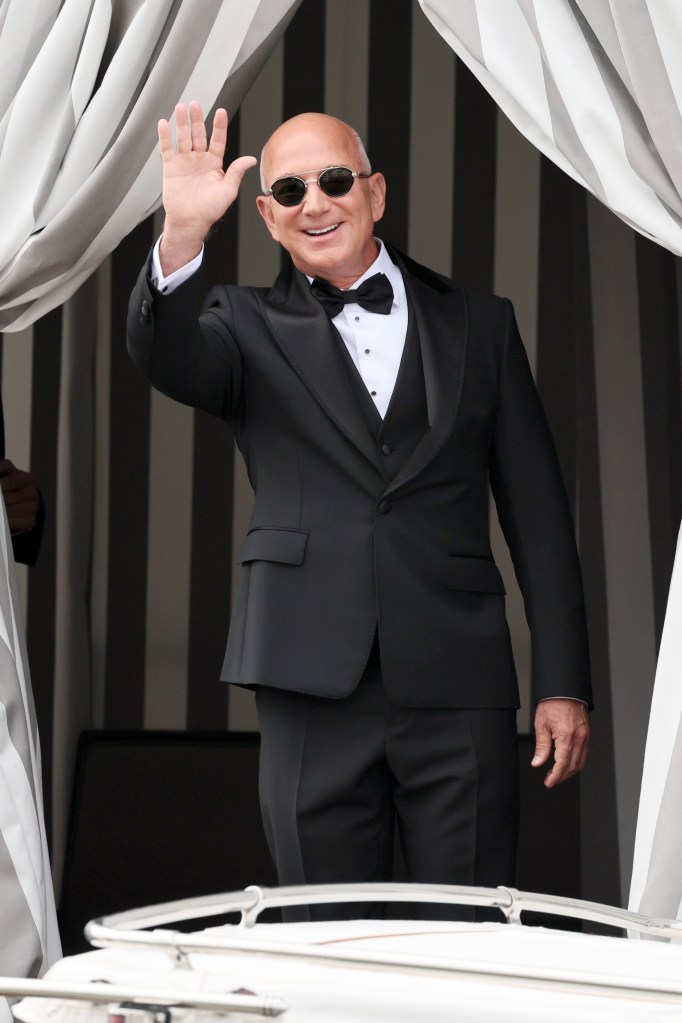 Jeff Bezos in Venice for his wedding to Lauren Sanchez.