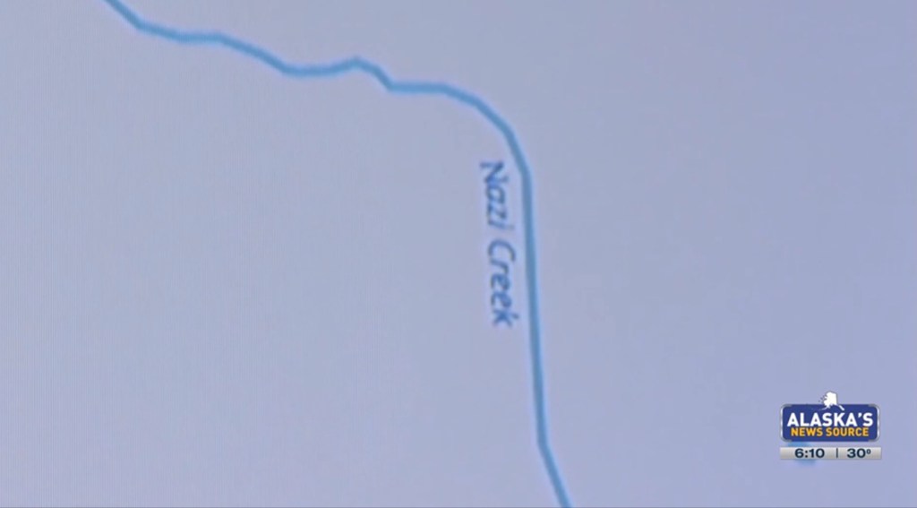 Screenshot of map showing Nazi Creek.