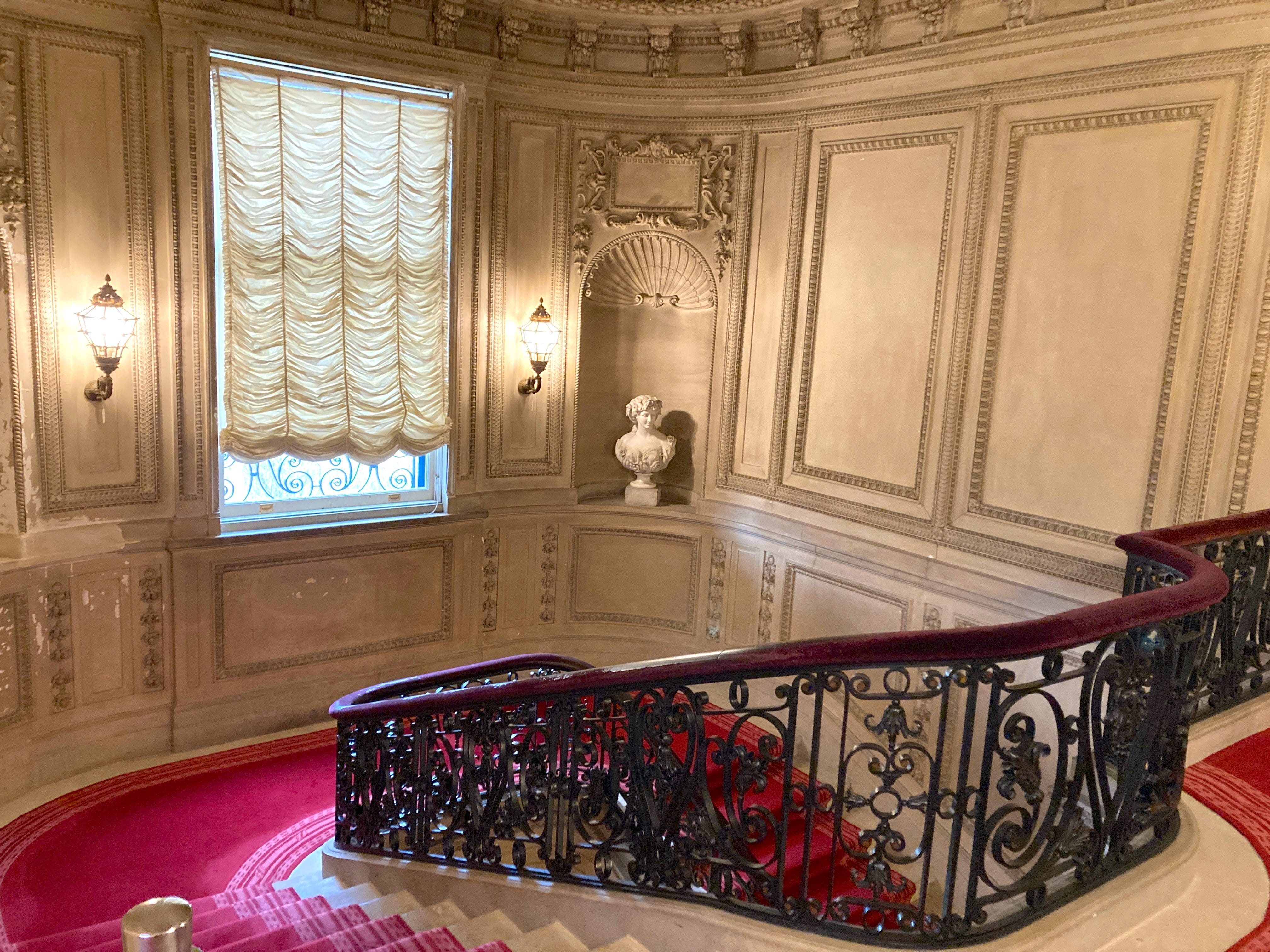 The Grand Staircase at the Vanderbilt mansion in Hyde Park.