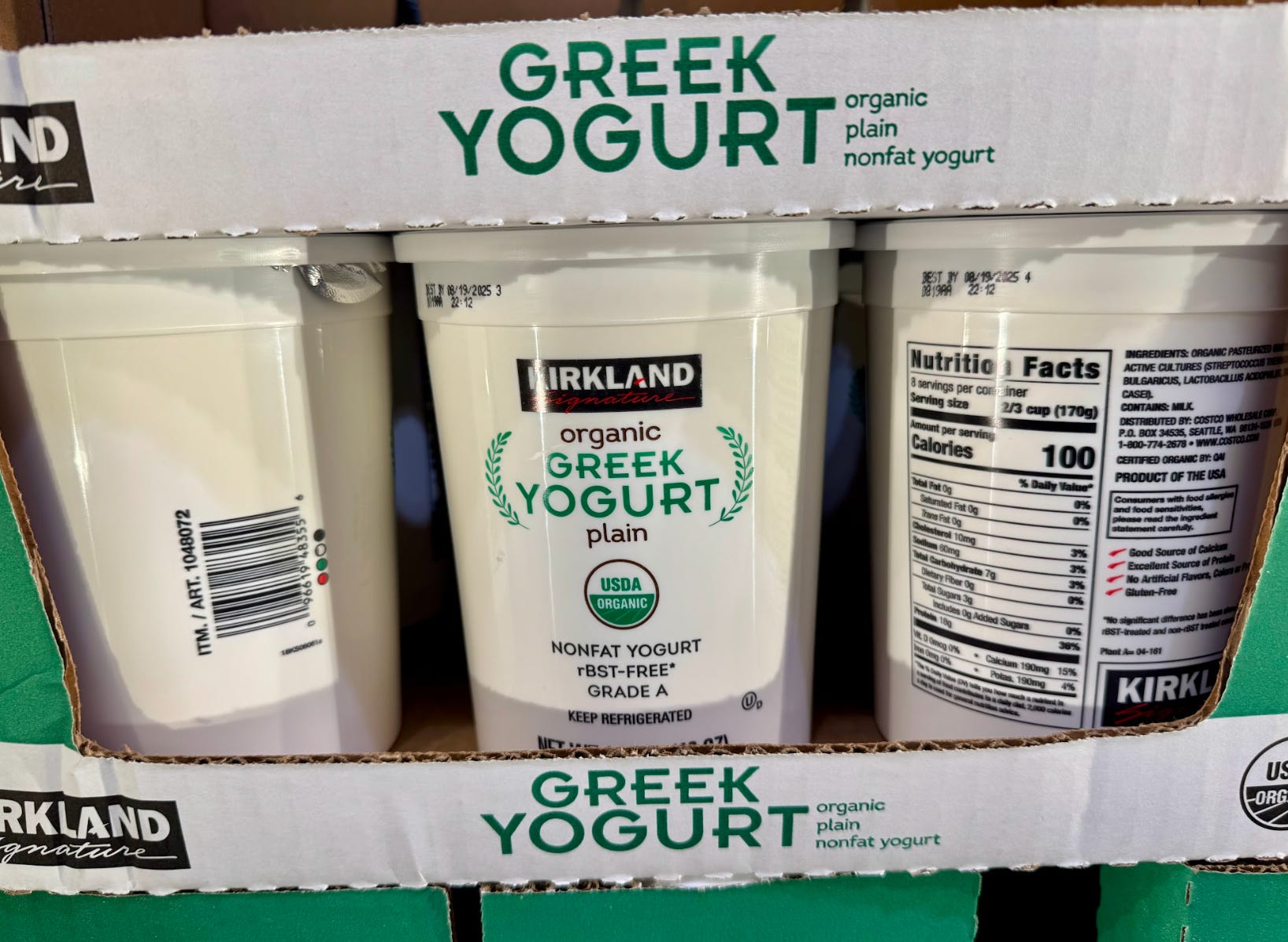 Costco's Kirkland Greek yogurt.