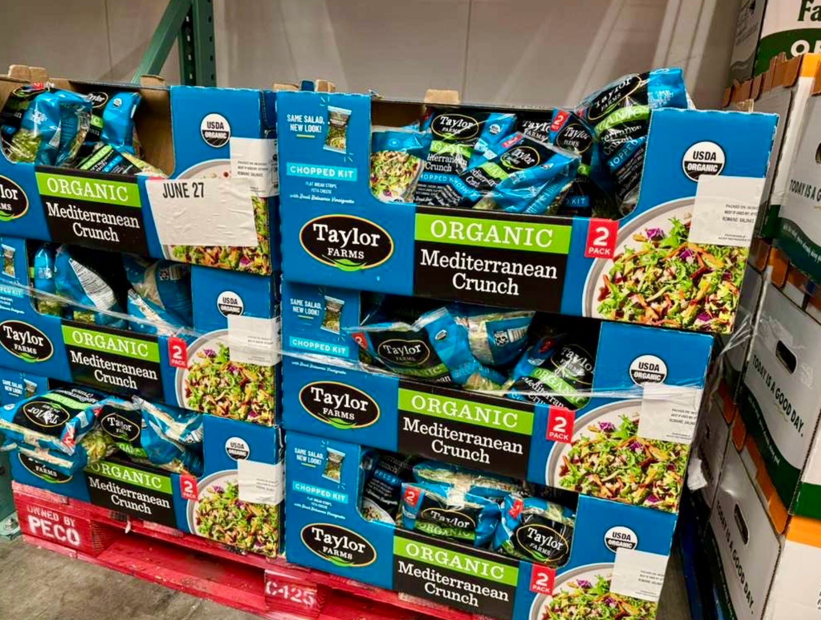 Taylor Farms organic Mediterranean Crunch salad kit.