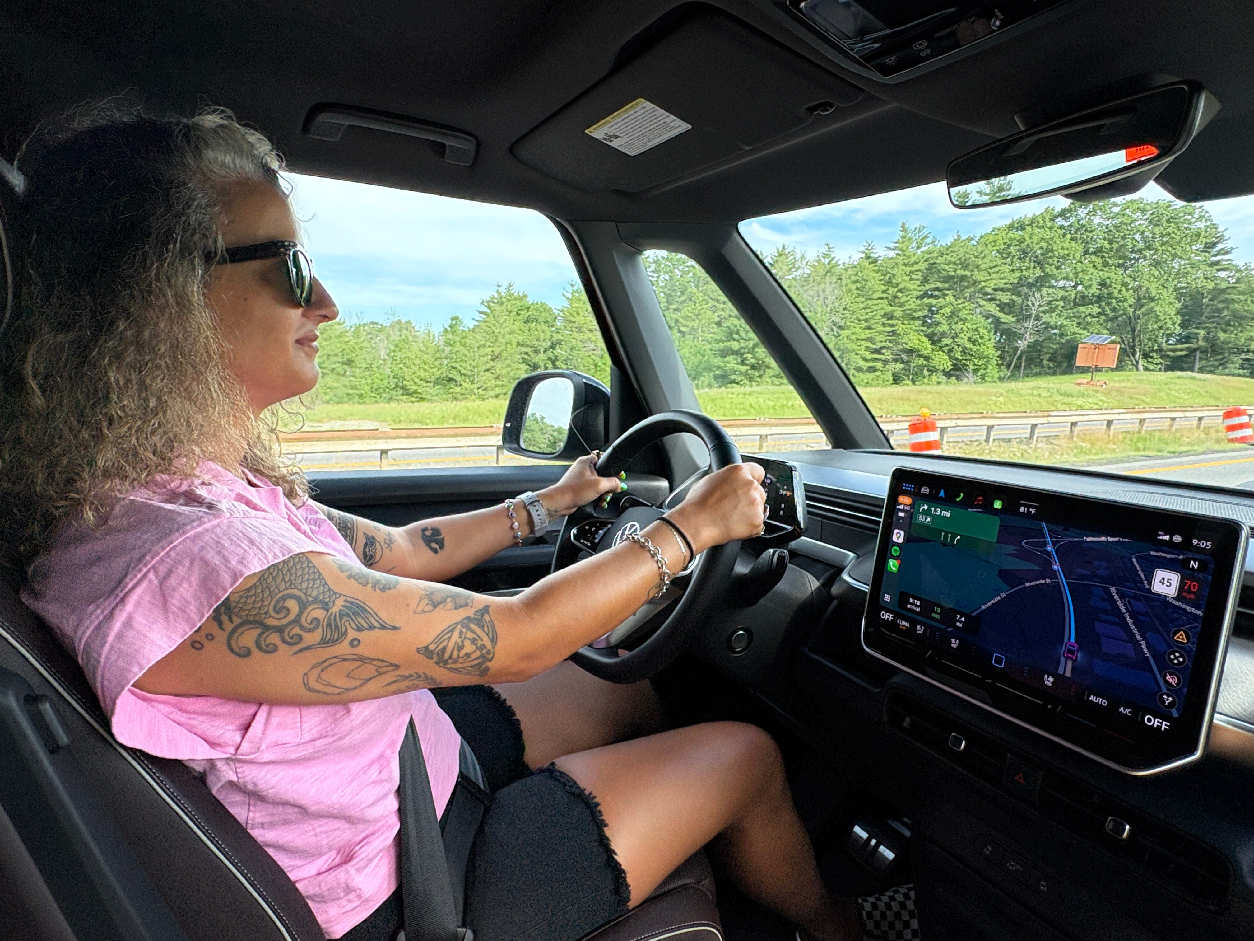Woman driving VW ID Buzz