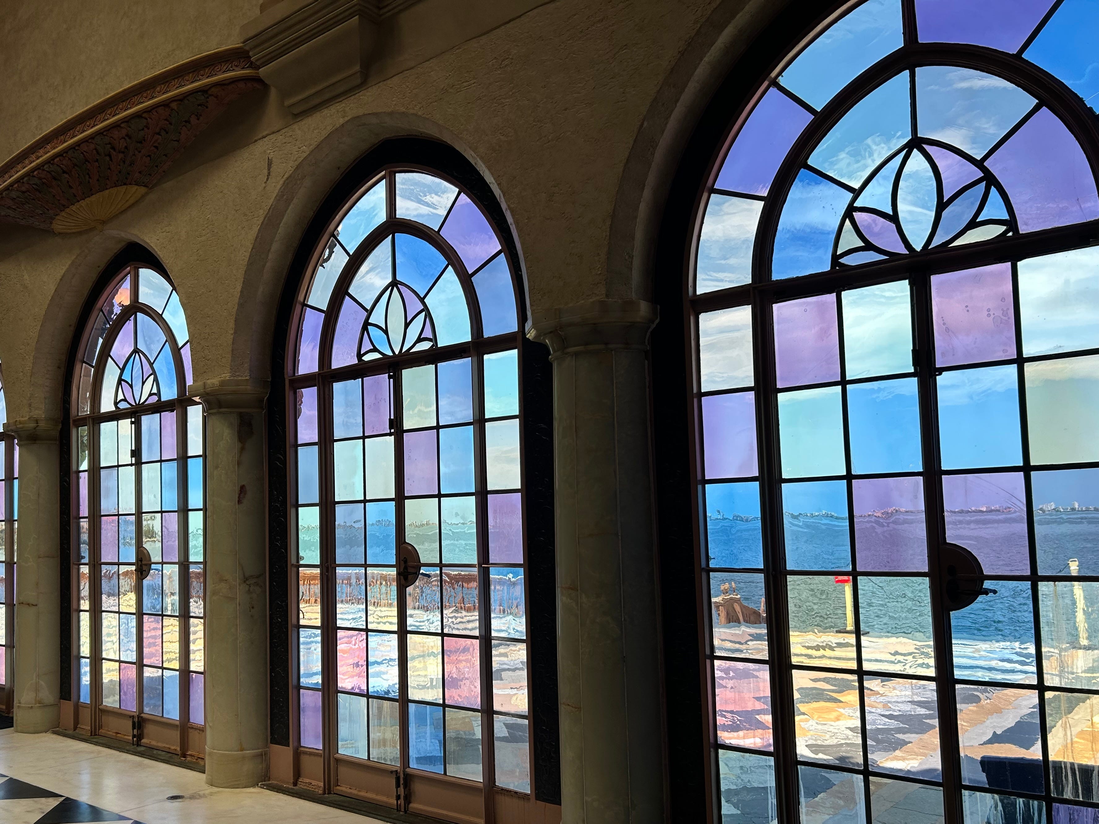 colored glass at ca' d'zan