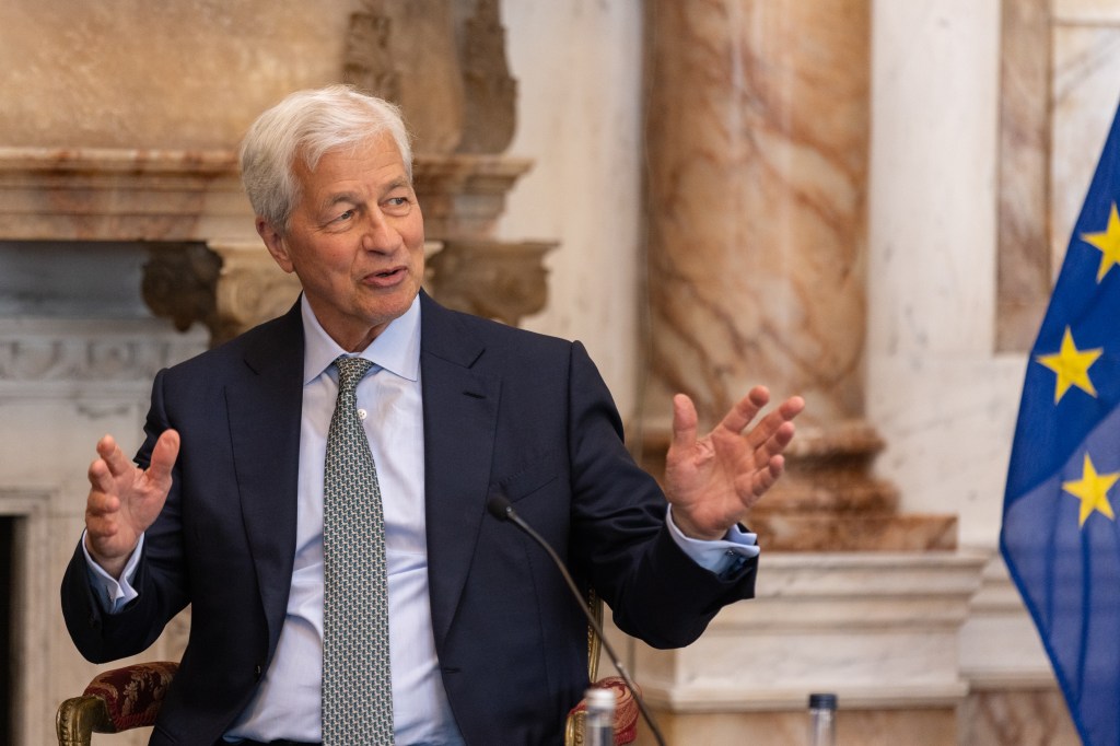 Jamie Dimon speaking at an event in Dublin.