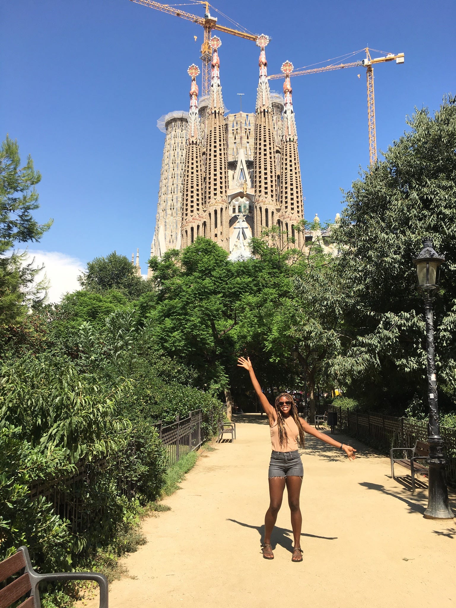 Ciara Turner-Ewert in front of big church in Barcelona