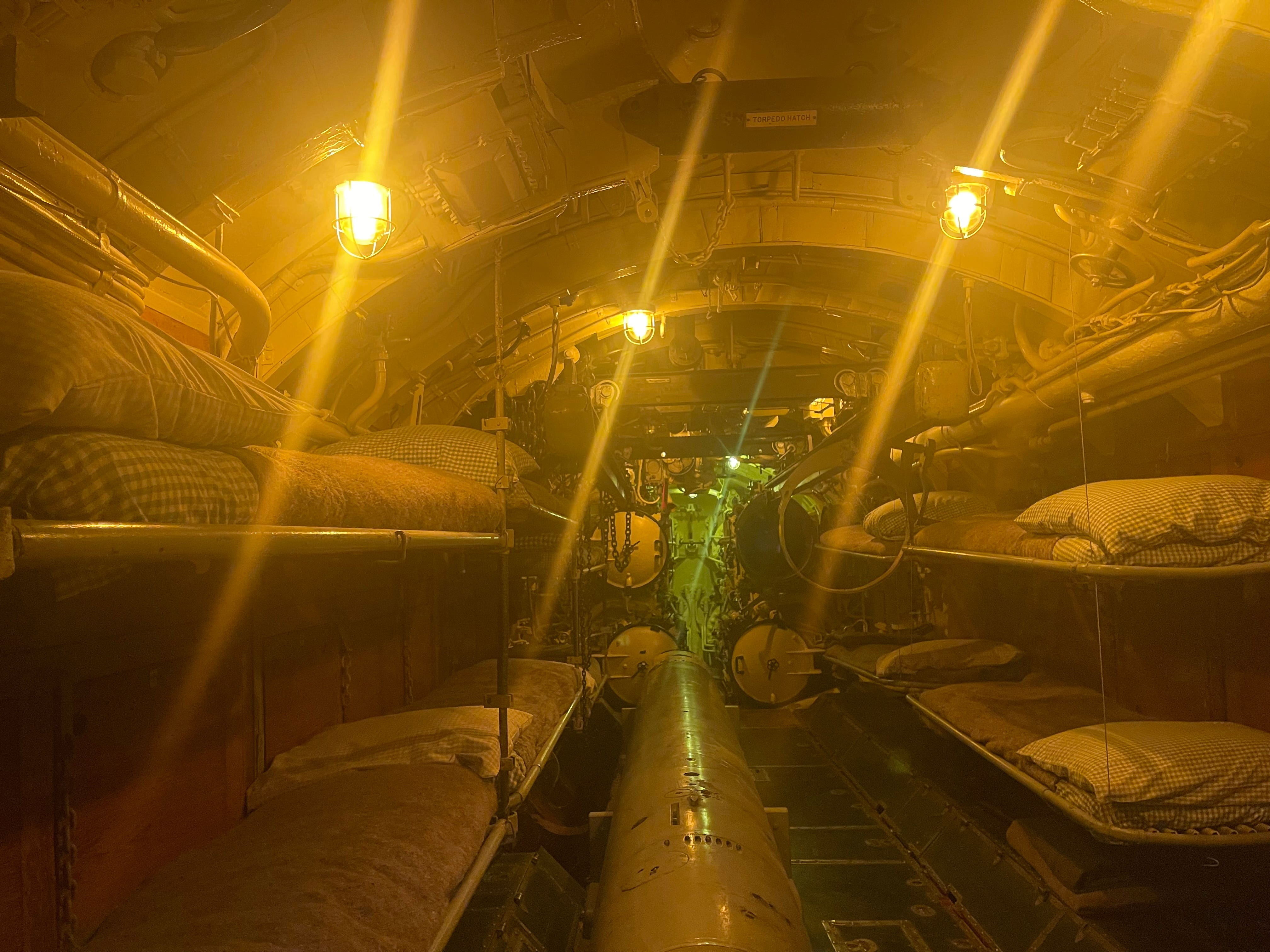 The forward torpedo room.