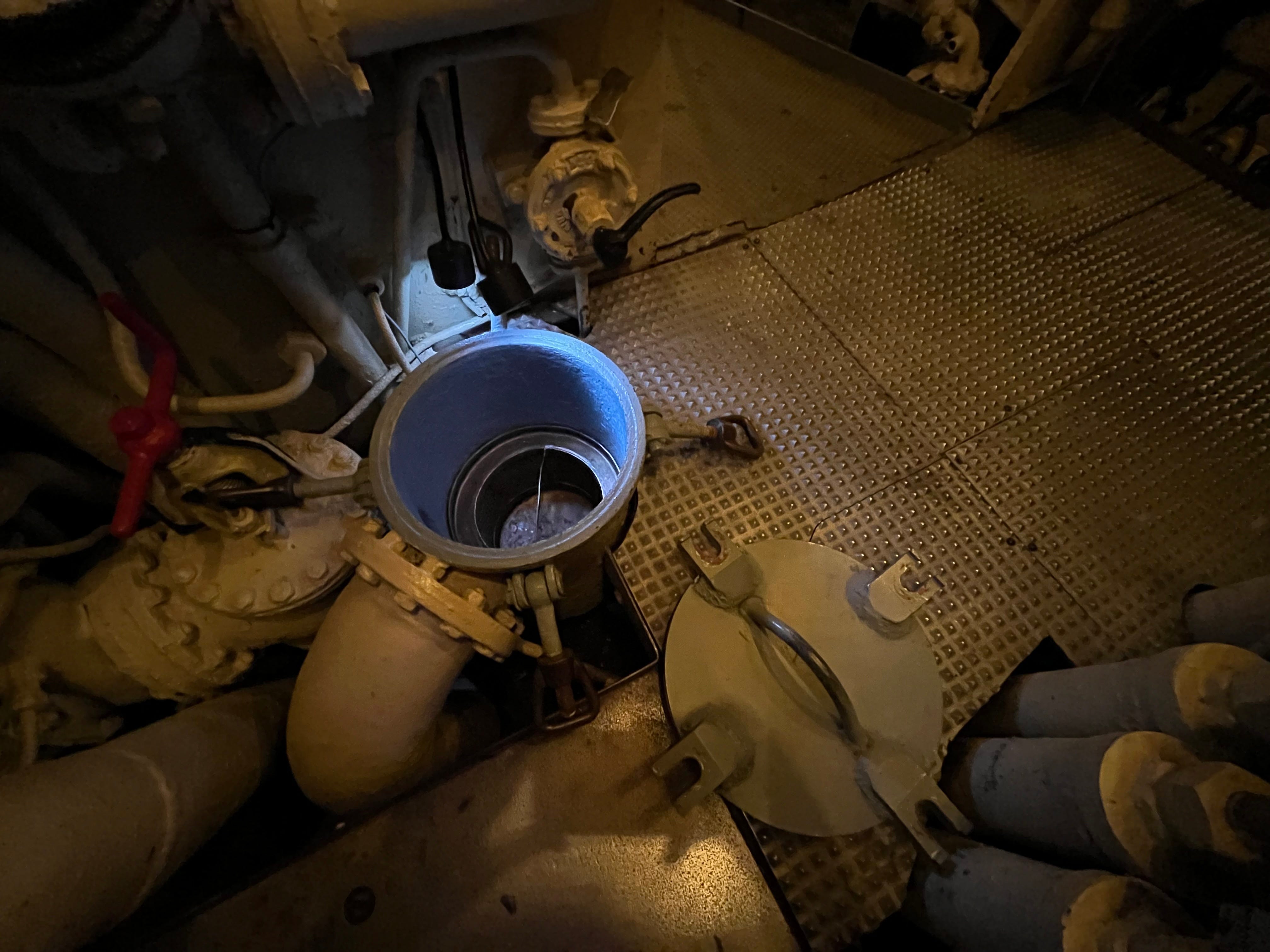 Water flooded in through a filter that was left open by fleeing German submariners, threatening to sink the vessel.