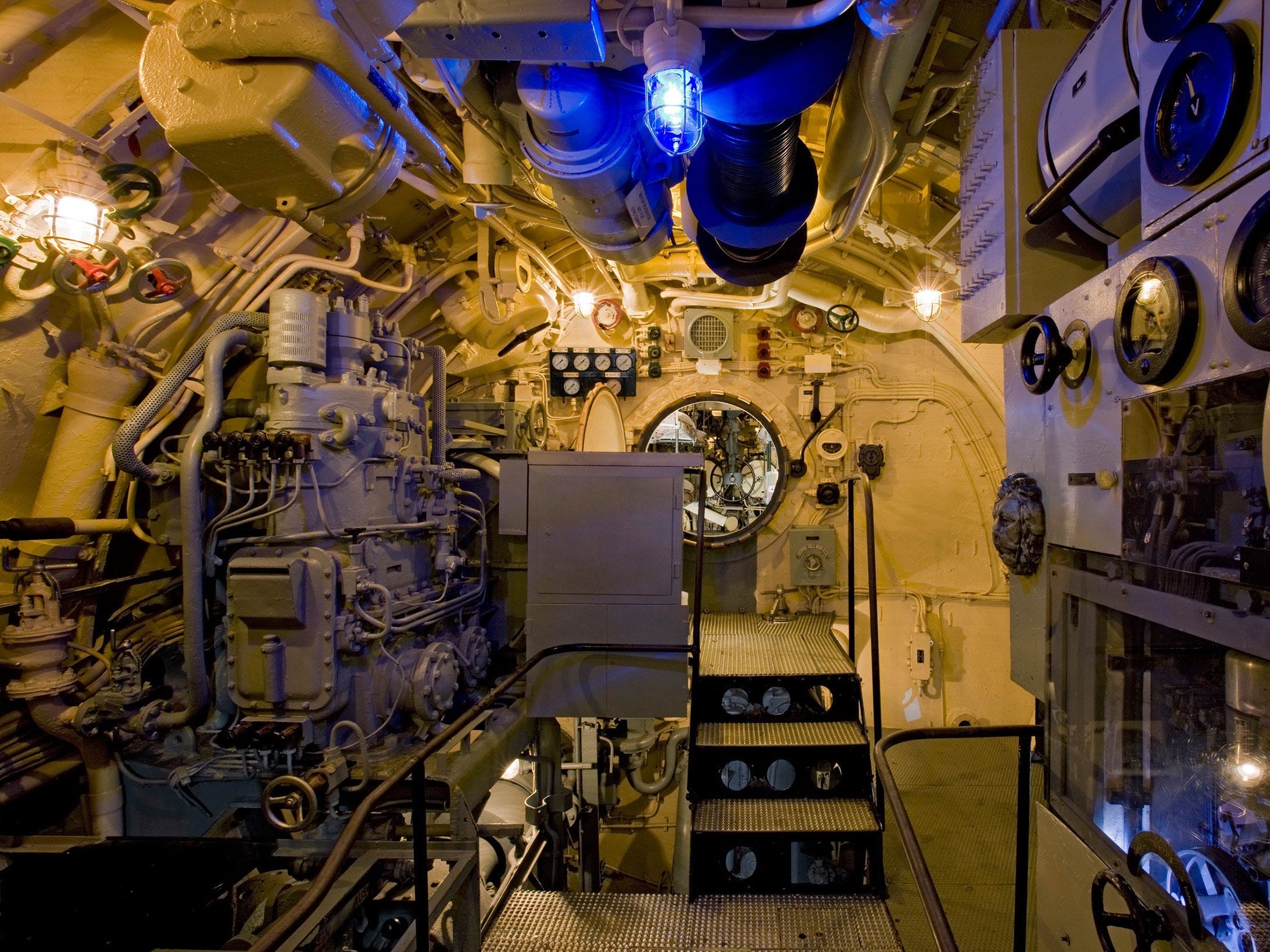 The electric motor room on U-505.