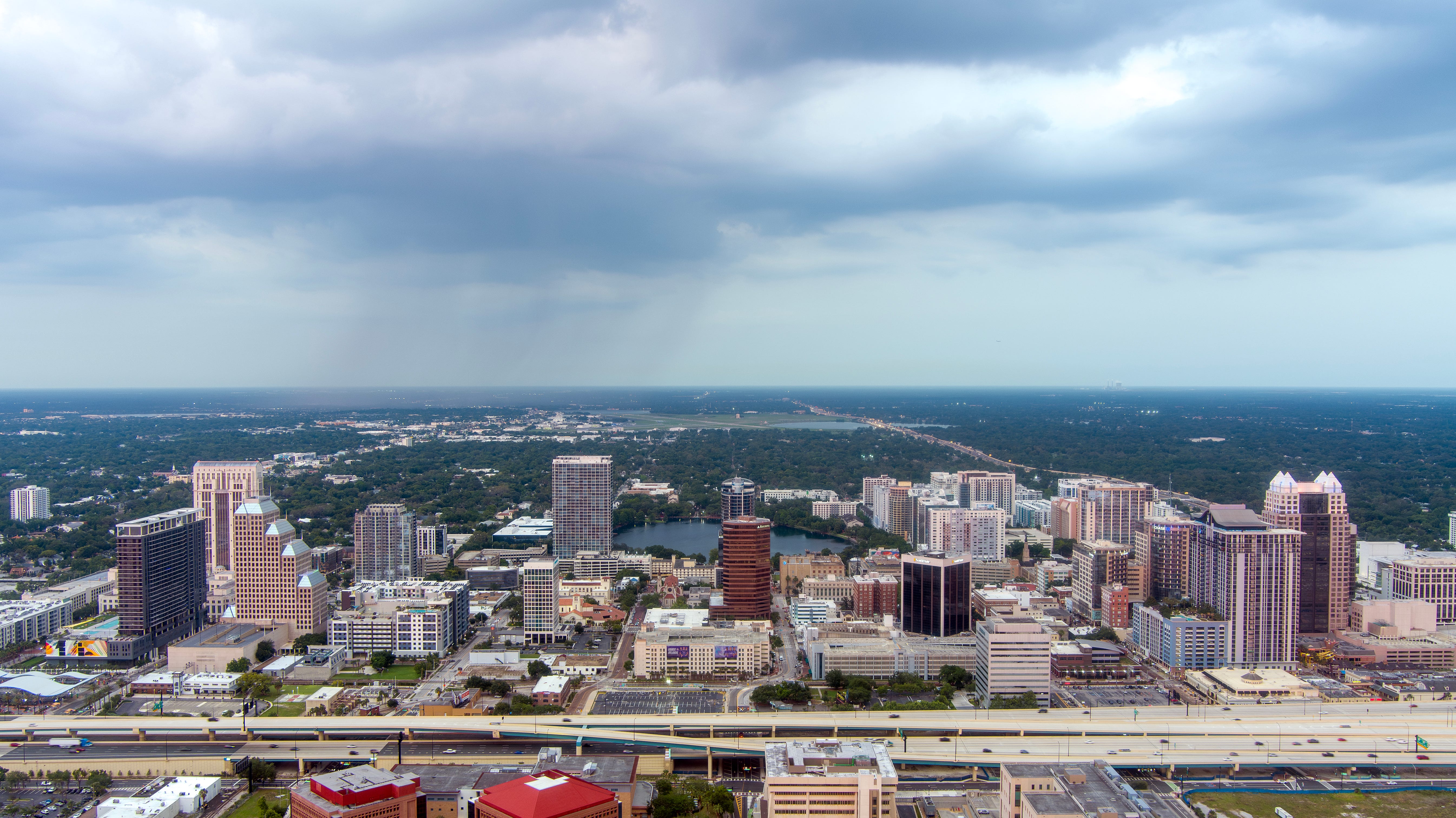 An aerial view of Orlando, Florida.