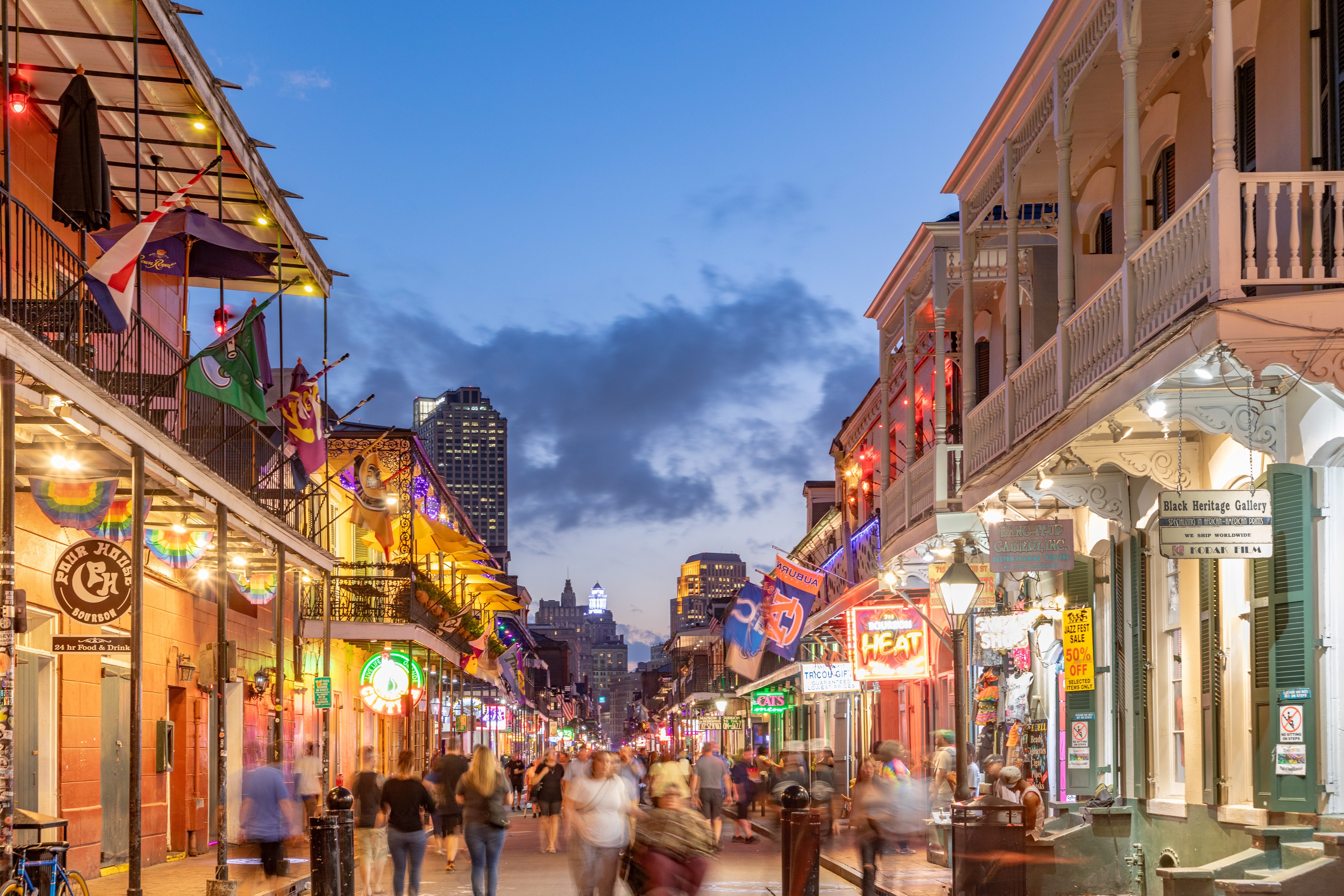 Nighttime in the French Quarter in New Orleans, Louisiana