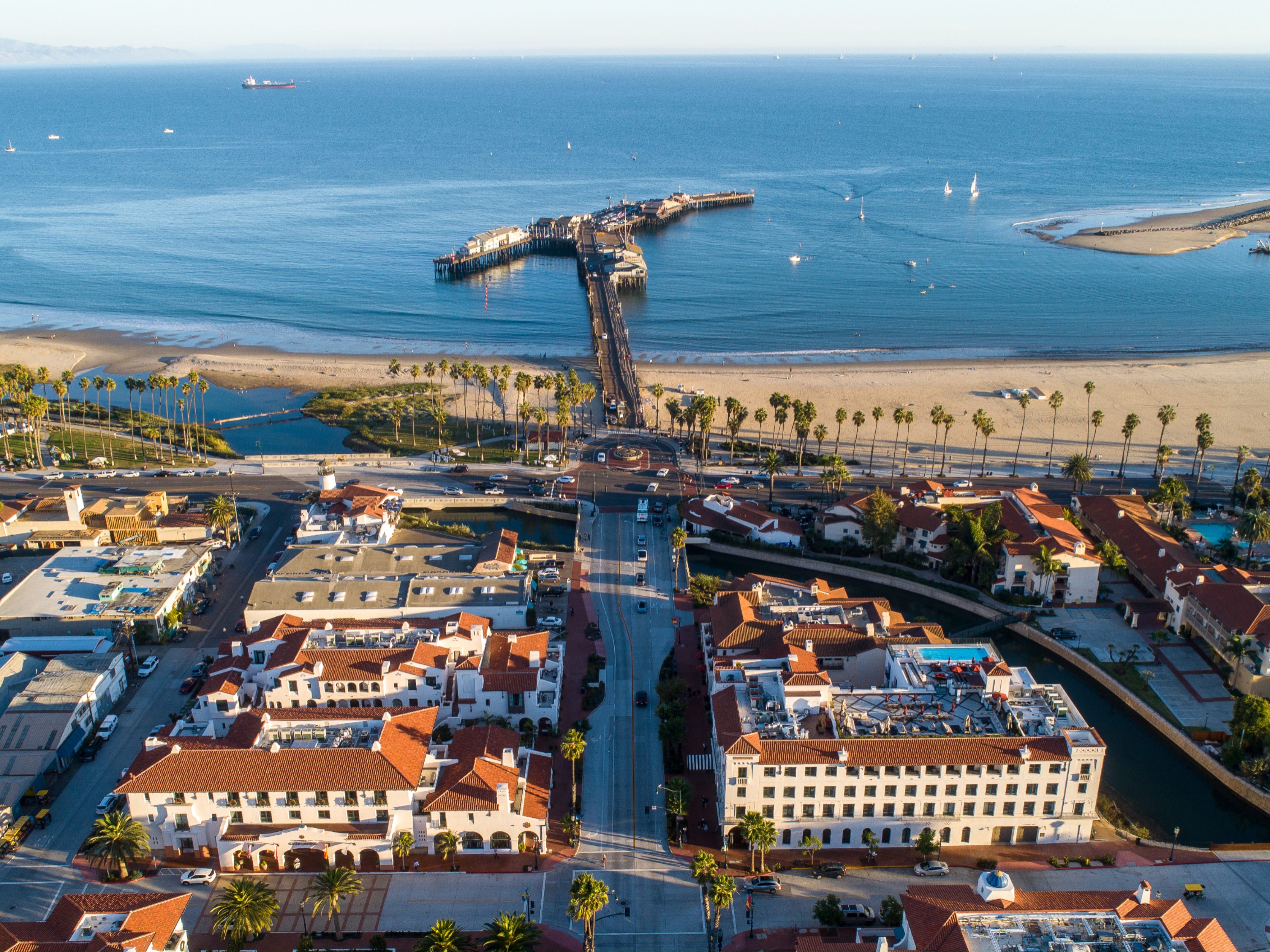 Santa Barbara, California at sunset.