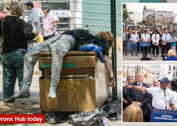 Eric Adams takes victory lap at gritty ‘Broadway of The Bronx’ — but effort looks more like Band Aid