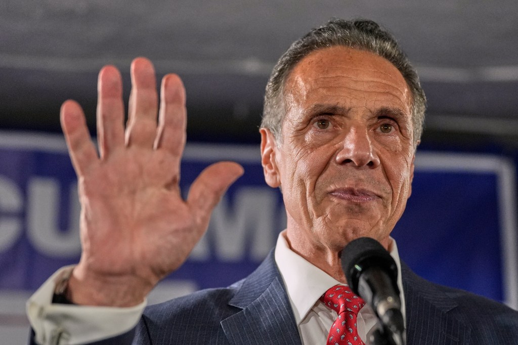Andrew Cuomo speaking at a campaign event.