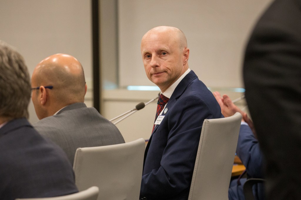Andy Byford, CEO of the New York City Transit Authority, at a board meeting.