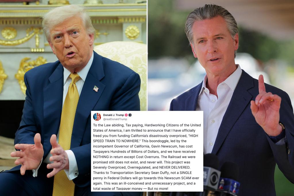 Trump terminates federal funding for California’s $135B high-speed rail ‘boondoggle’: ‘TRAIN TO NOWHERE’ 