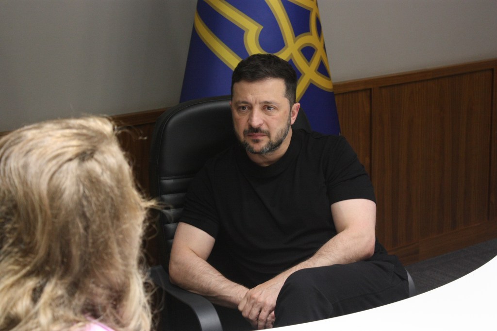 Volodymyr Zelenskyy in a sit-down interview.