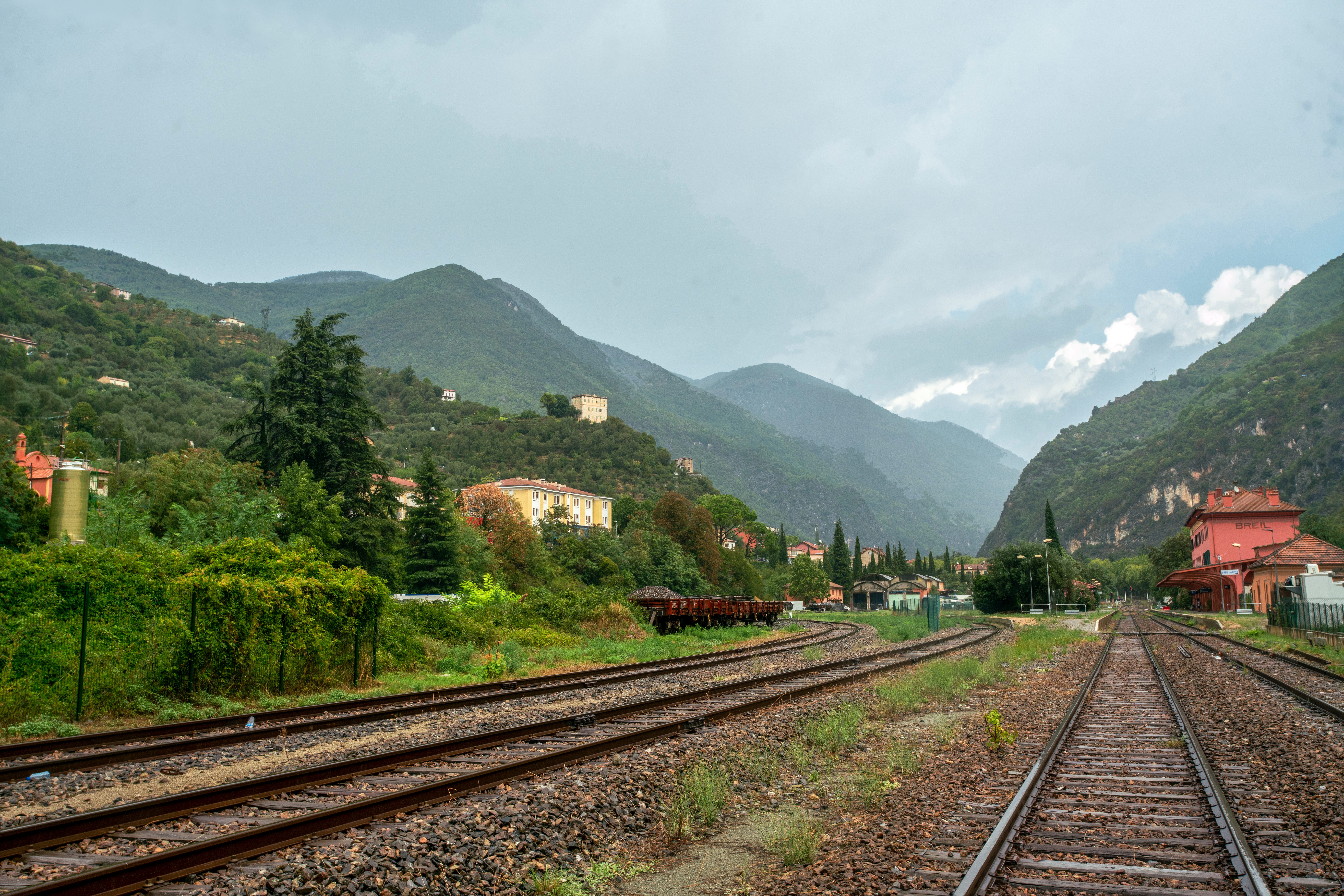 railway station and mountains in Provence-Alpes, France-