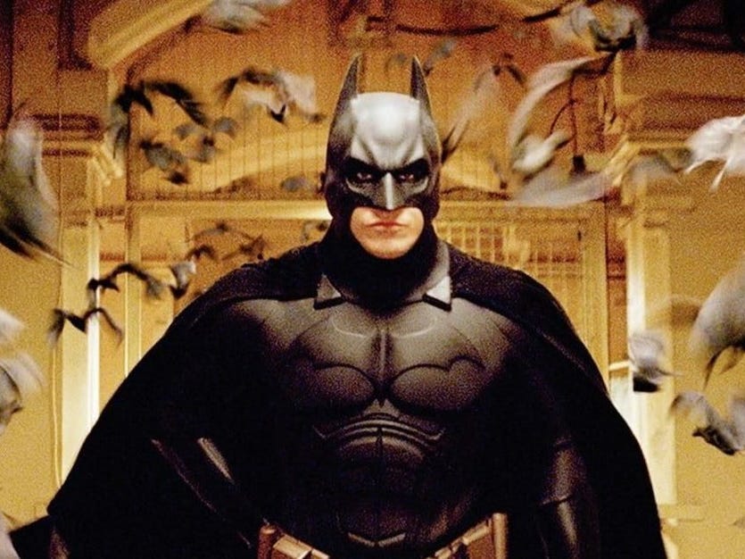 christian bale as batman in batman begins