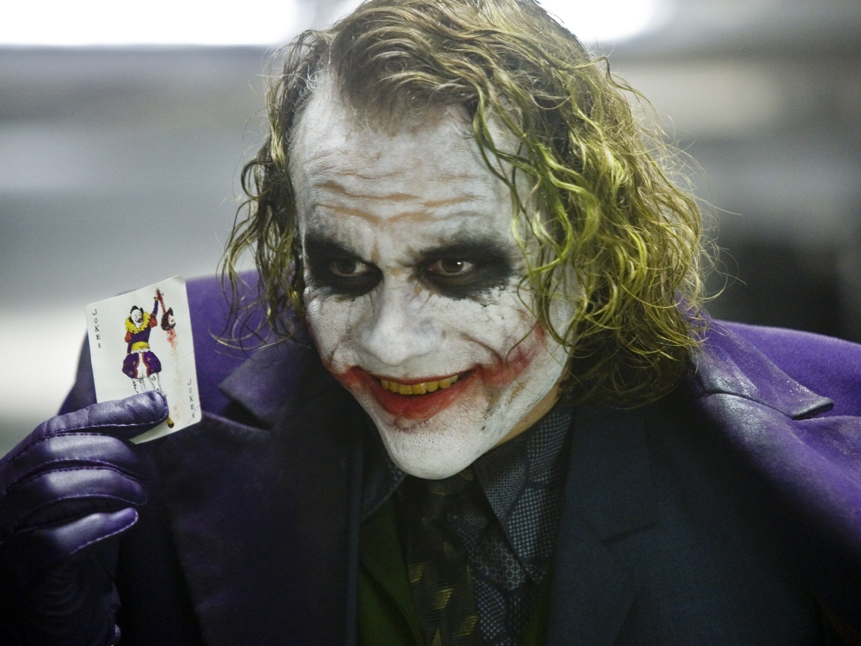 heath ledger as the joker in the dark knight