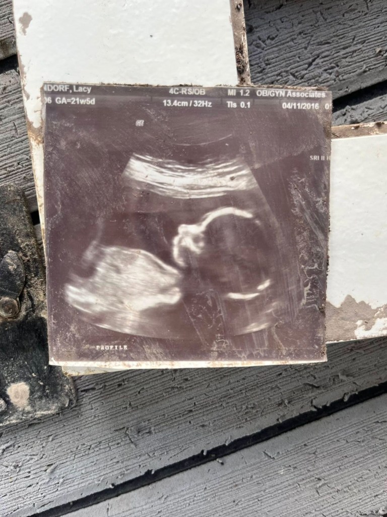 The photo was in the Frondorfs' garage when it flooded.