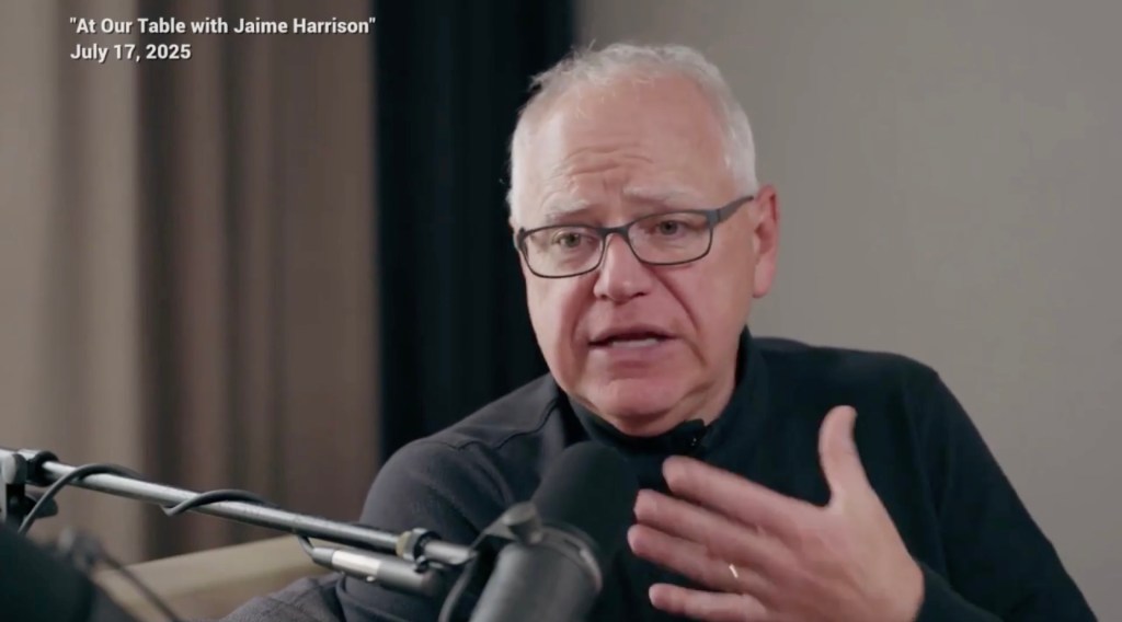 Tim Walz in an interview.