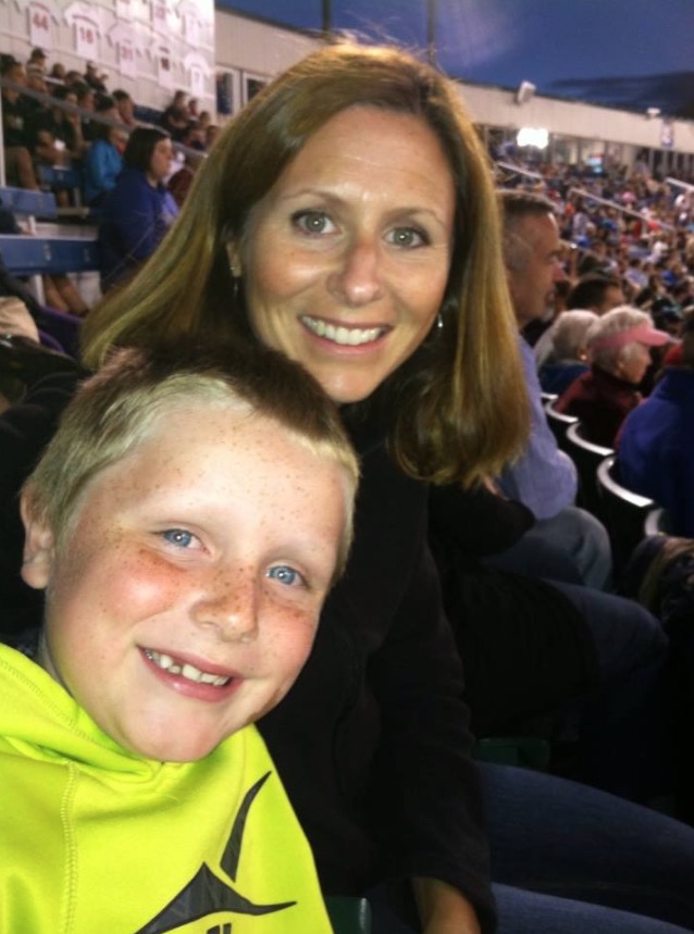 Megan Kerrigan Byron with her child.