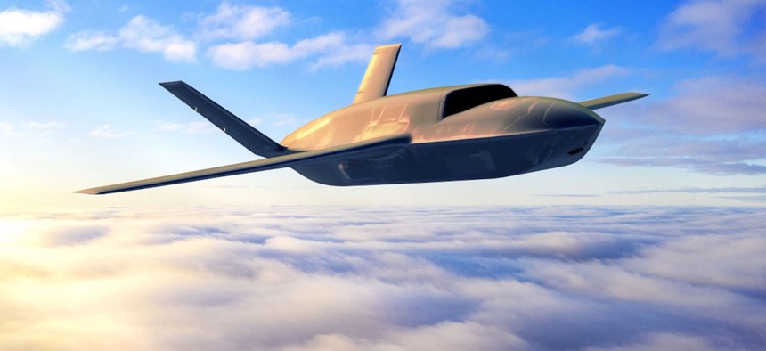 Rendering of the General Atomics YFQ-42A.