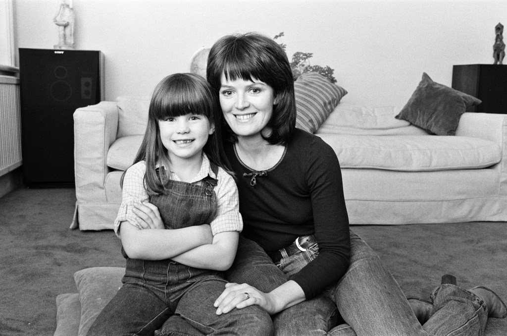 A childhood photo of Kate Beckinsale with her mother, Judy Loe.