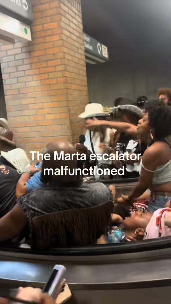 Panic at a MARTA escalator malfunction.
