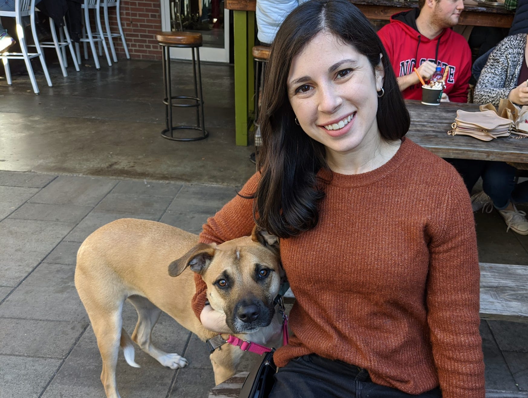 The writer and her dog in Raleigh, North Carolina.