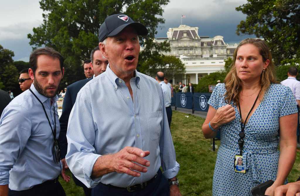 President Biden speaking to reporters.
