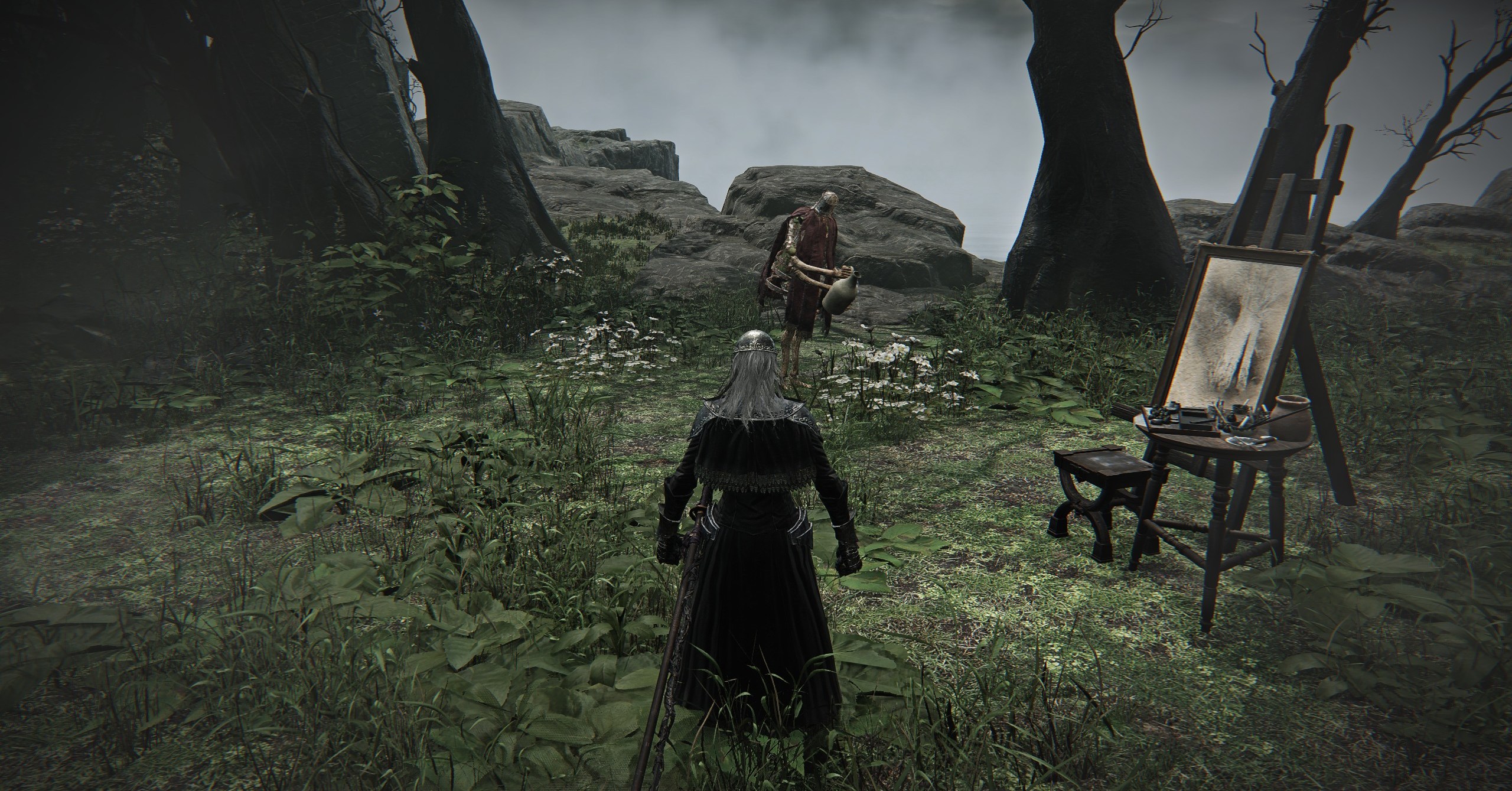 The Executor approaches a canvas in Executor Remembrance quest walkthrough in Elden Ring Nightreign.