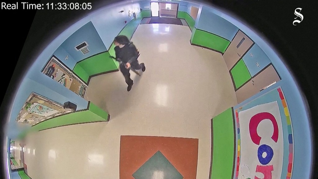 Surveillance video still image of the Uvalde school shooter.
