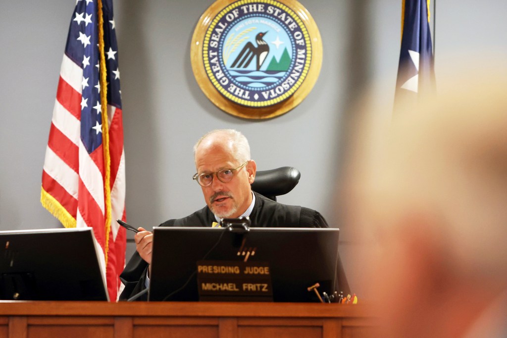 Judge Michael Fritz presiding over a trial.