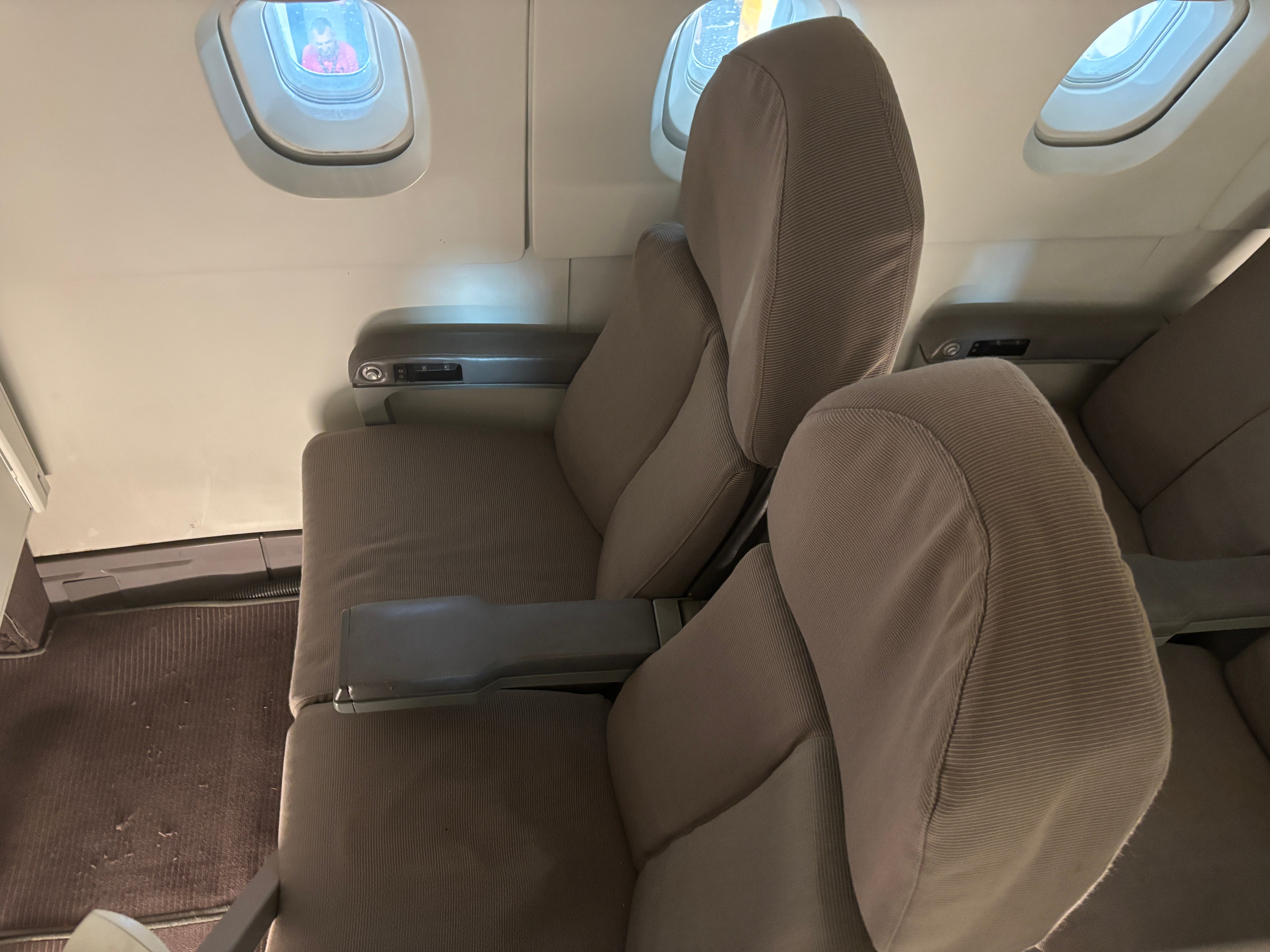 A row of two seats on board Concorde Sierra Delta at Paris's Musée de l'Air et de l'Espace in June 2025