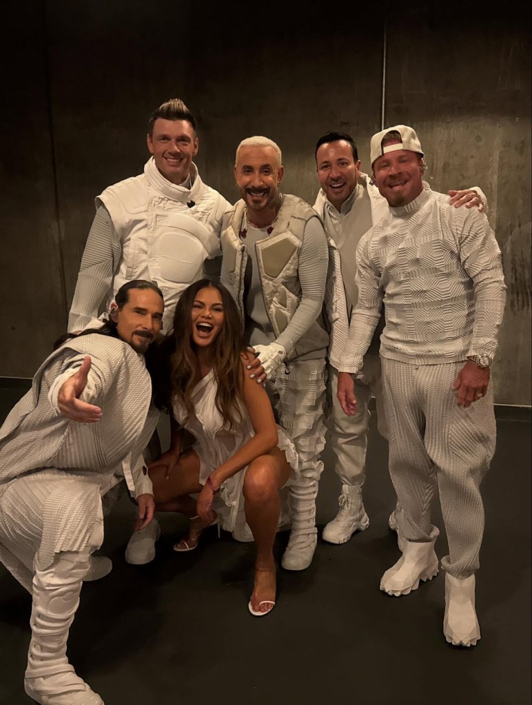 “Backstreet’s Back” and playing the Sphere in Las Vegas. The Backstreet Boys hang out backstage after a recent show with “Everybody,” including Chrissy Teigen.

