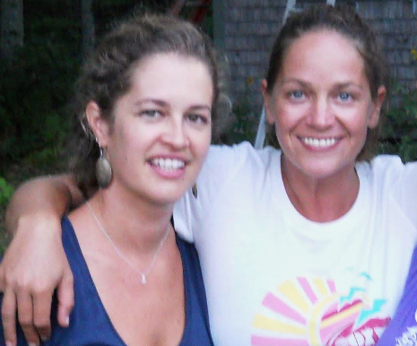 Photo of two women hugging.
