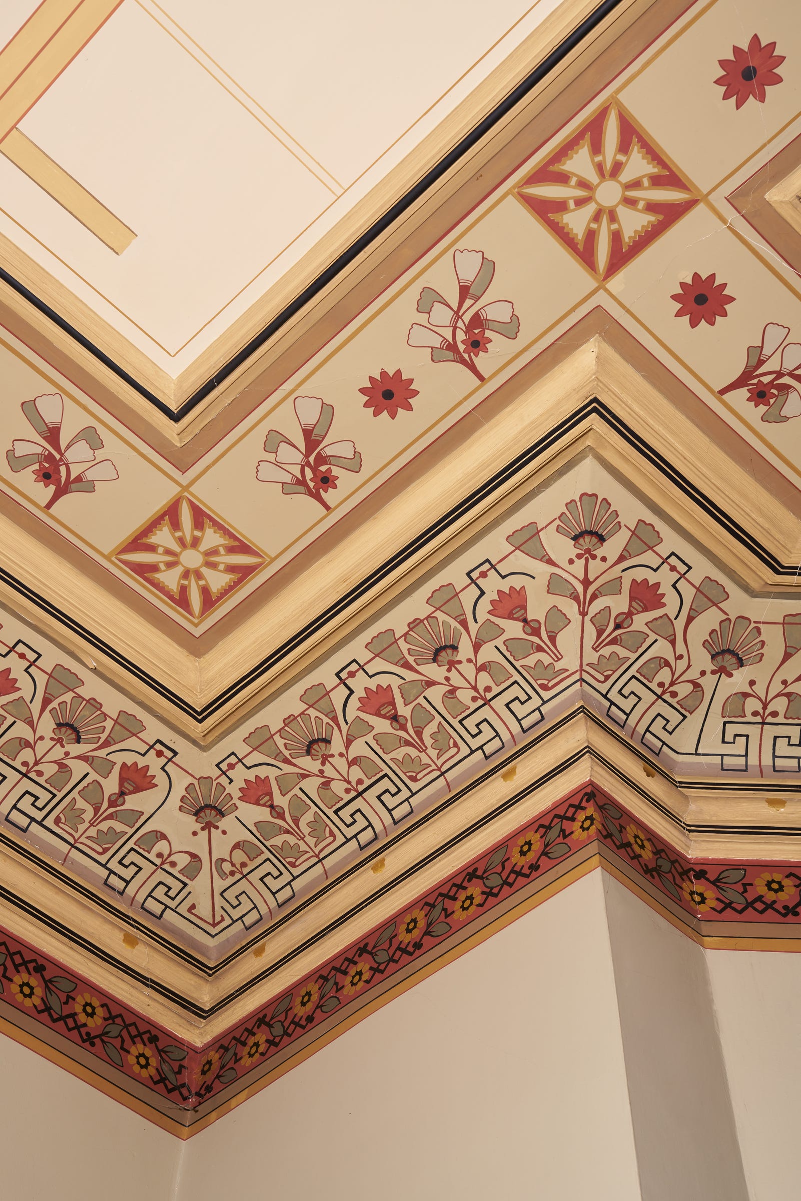 Ceiling art in the Ebony Library at Glenview.
