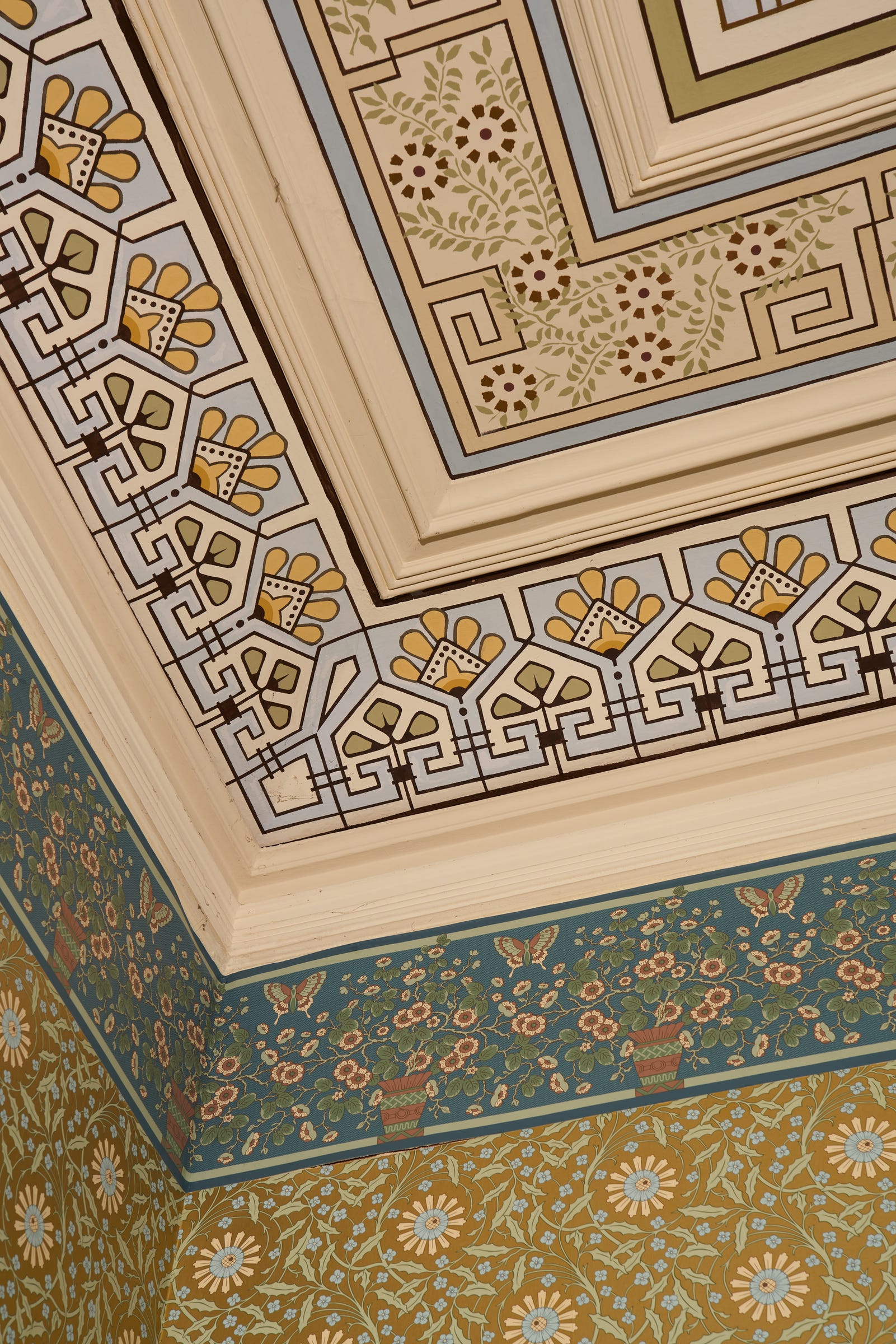 Ceiling art in the Parlor at Glenview.
