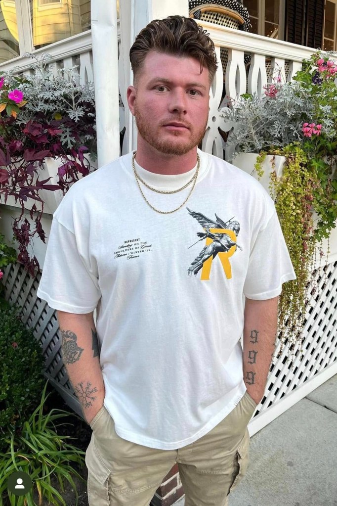 franklin ziegler in a white t shirt with two gold chains