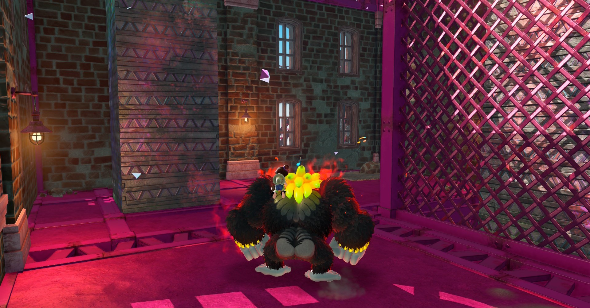 DK in Donkey Kong Bananza, standing at the start of the City Smash challenge