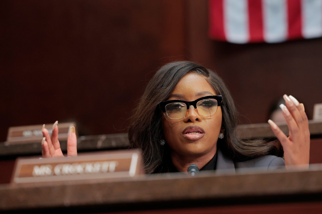 Rep. Jasmine Crockett (D-TX) speaking at a hearing.