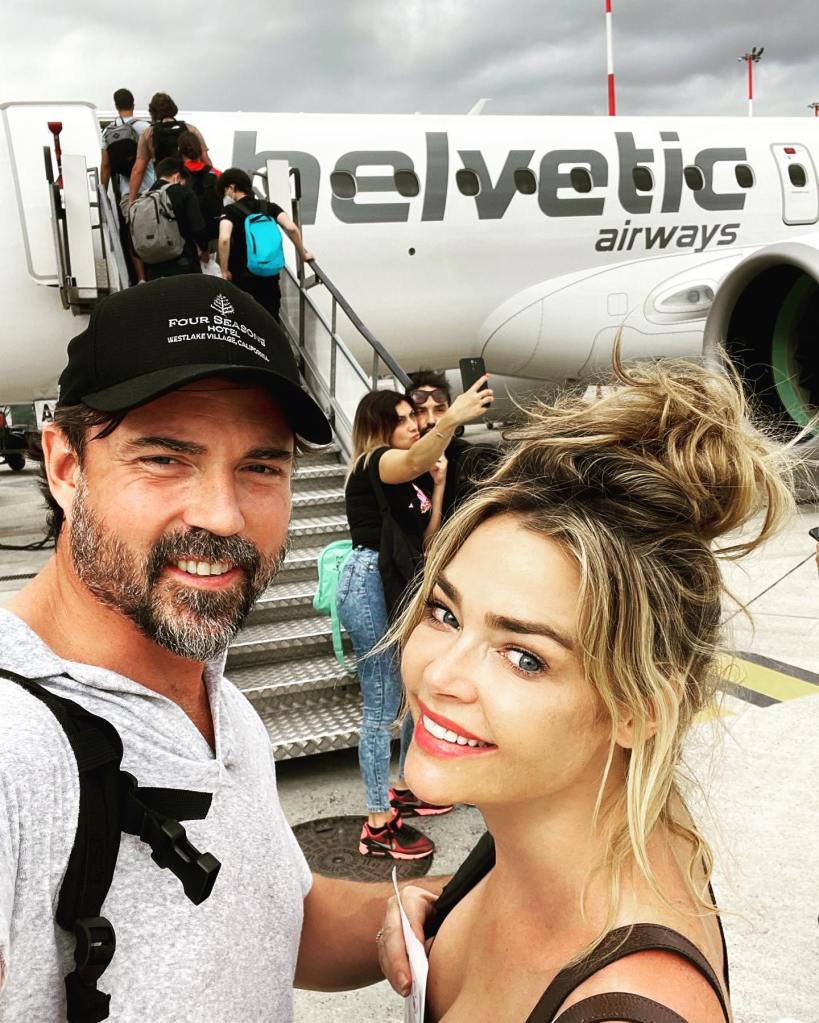Denise Richards and Aaron Phypers pose together.