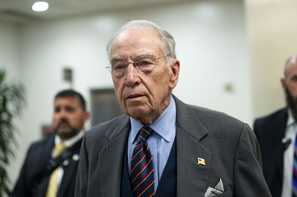 Sen. Chuck Grassley walking through the Senate subway.