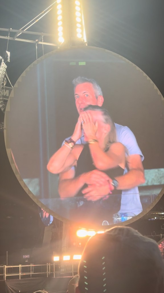 Astronomer CEO Andy Byron and Kristin Cabot on the kiss cam at a Coldplay concert July 16. 